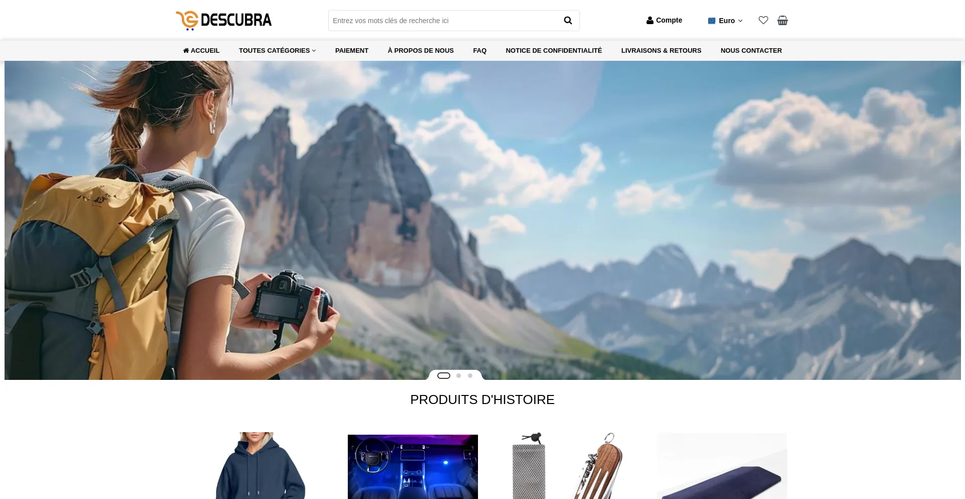 Website screenshot of Descubra.org