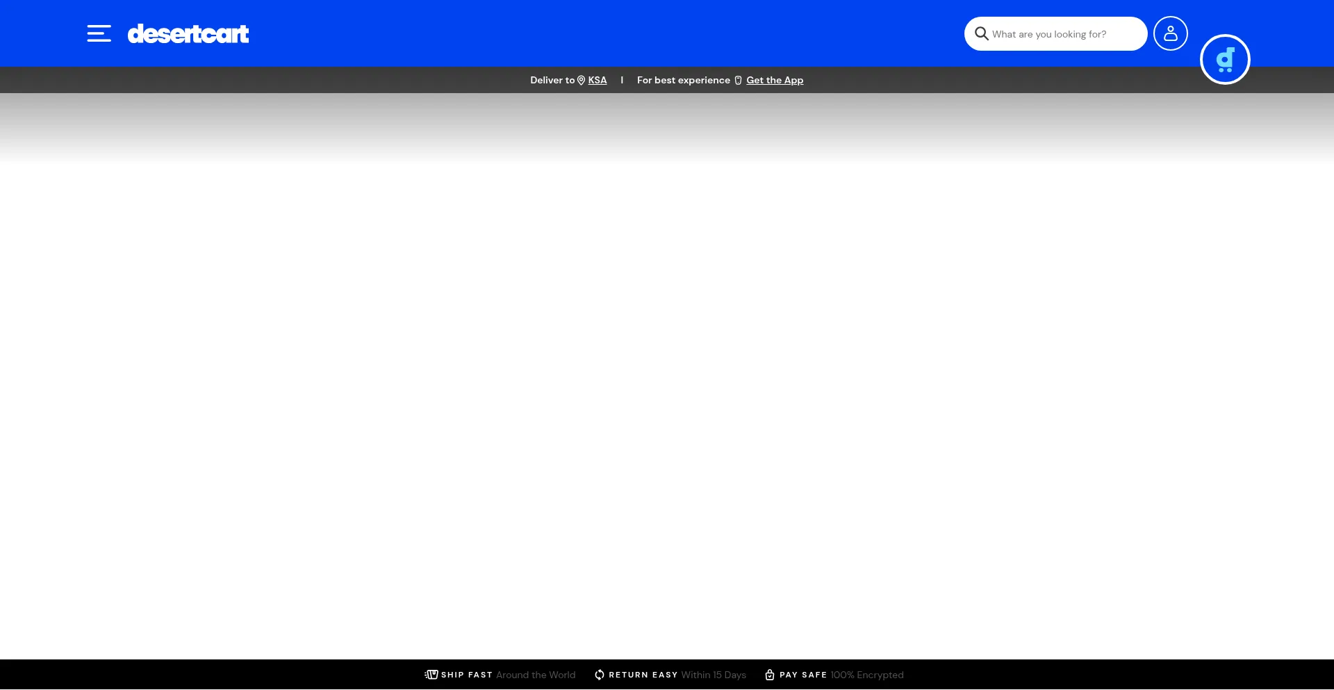 Website screenshot of Desertcart.com.sa
