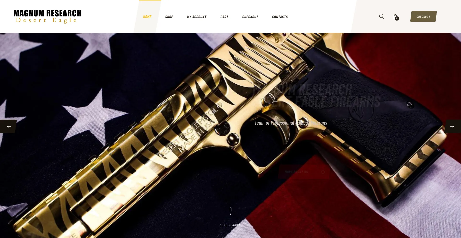 Website screenshot of Deserteaglefirearmsusa.com