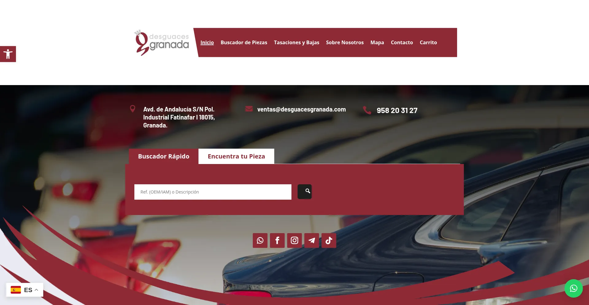 Website screenshot of Desguacesgranada.com