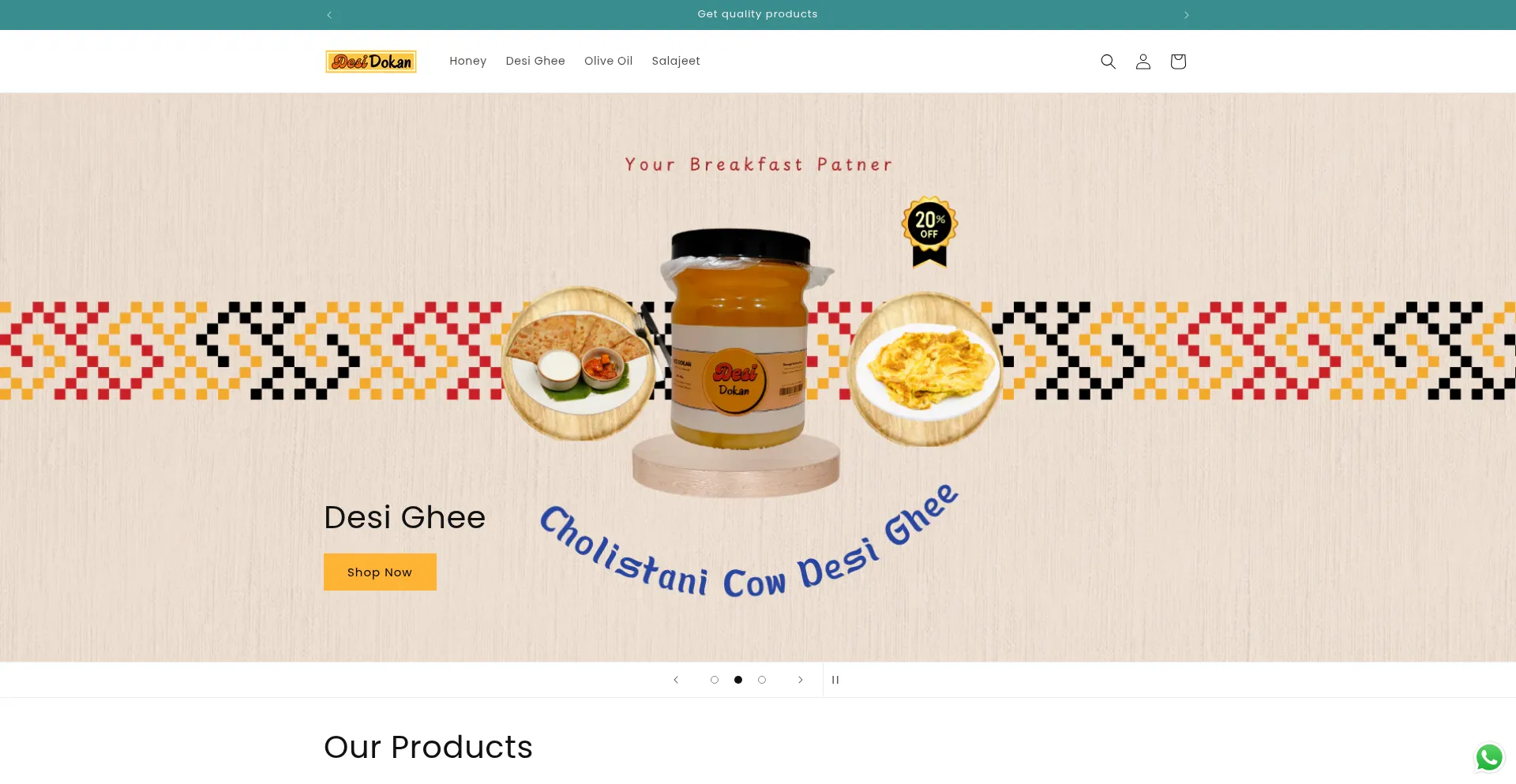 Website screenshot of Desidokan.pk