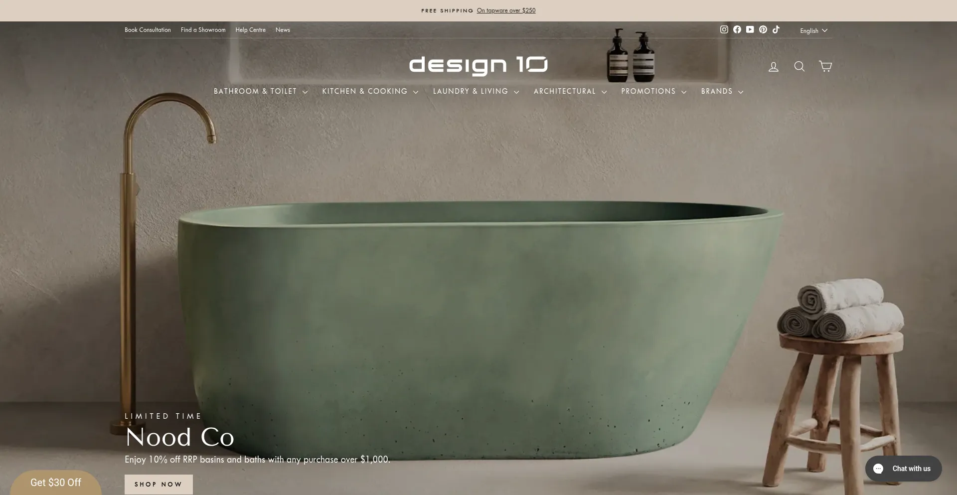 Website screenshot of Design10.com.au
