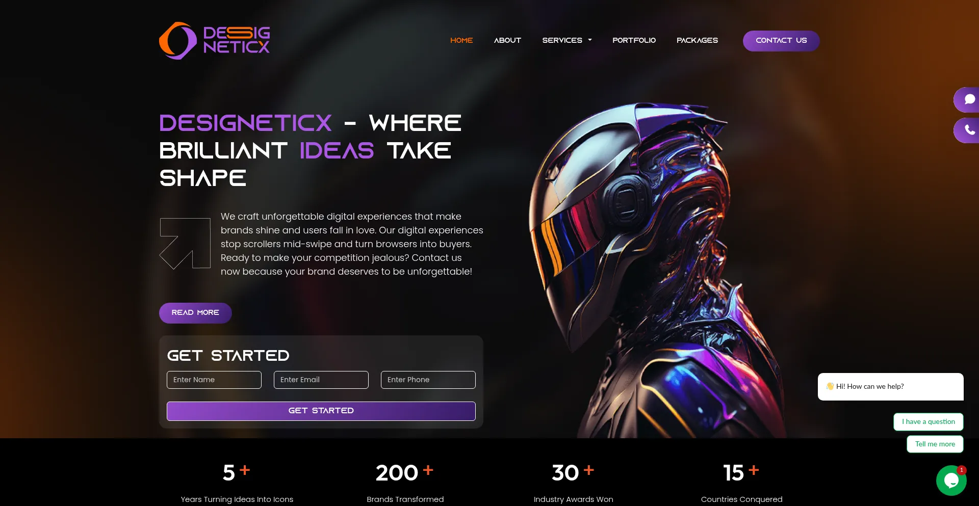 Website screenshot of Designeticx.com