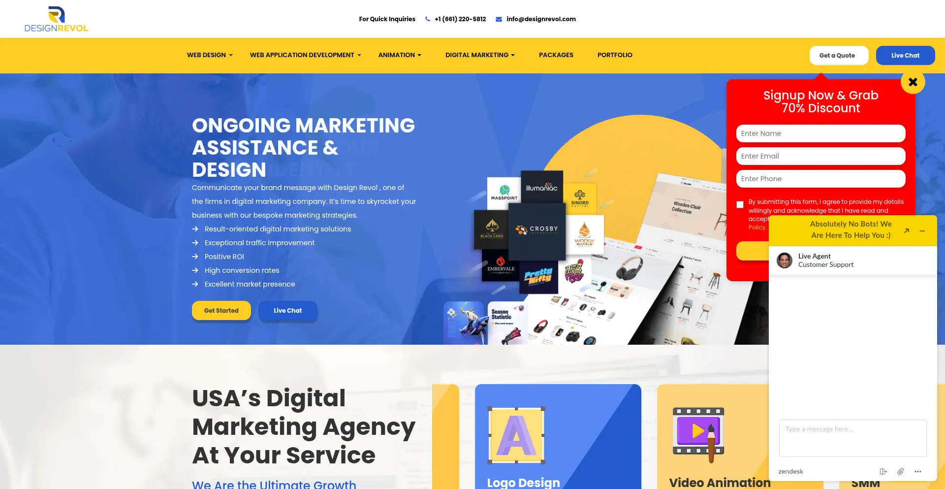 Website screenshot of Designrevol.site