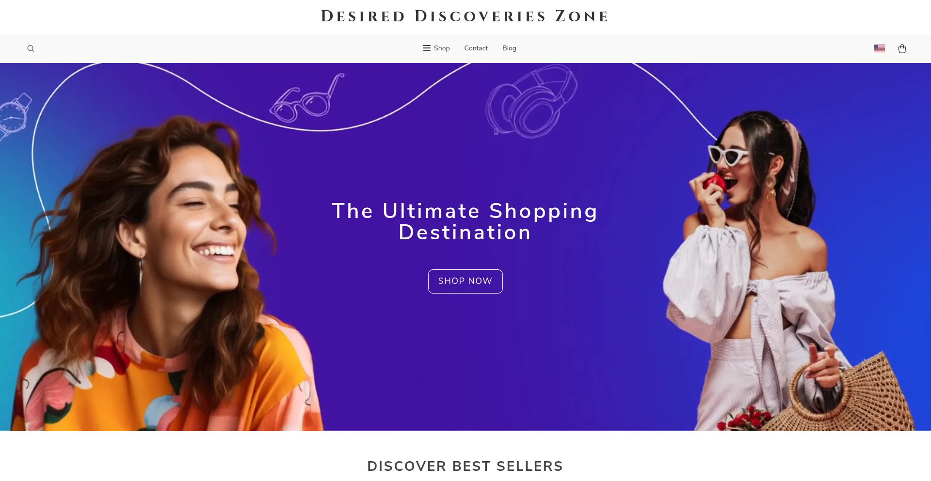 Website screenshot of Desireddiscoverieszone.shop