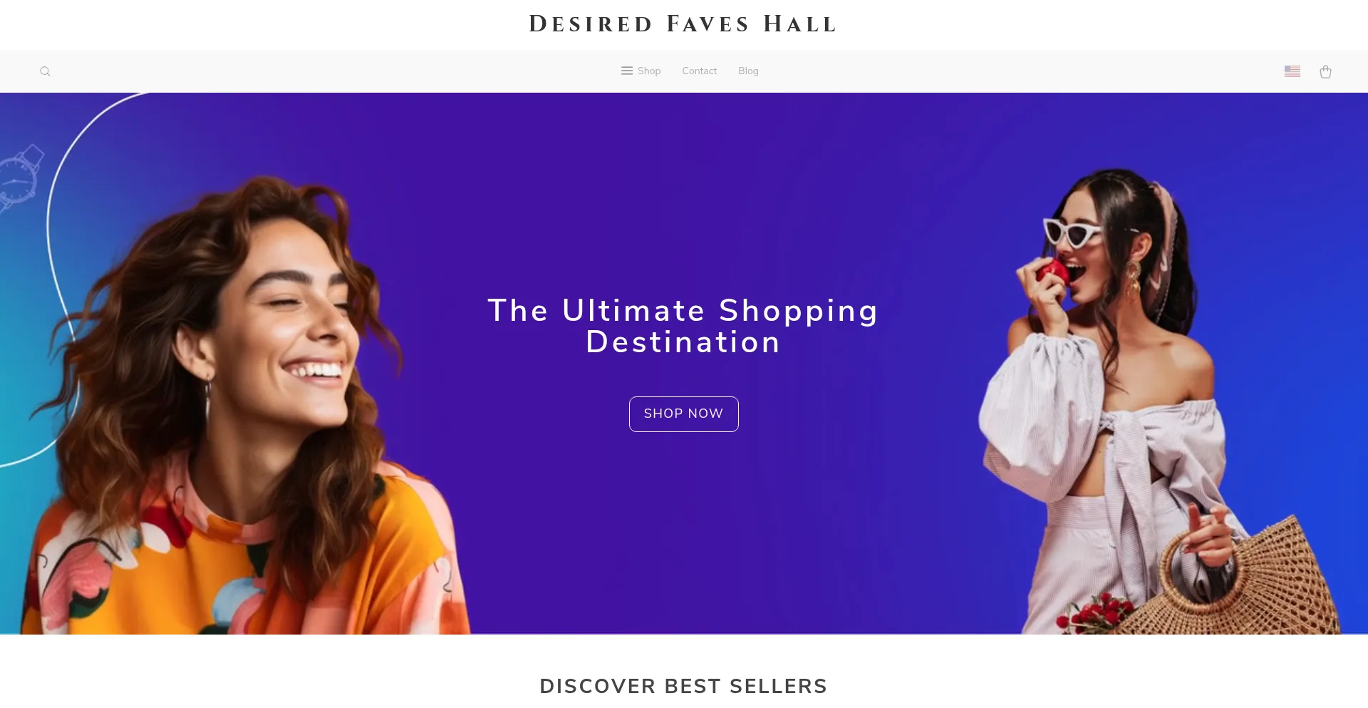Website screenshot of Desiredfaveshall.shop