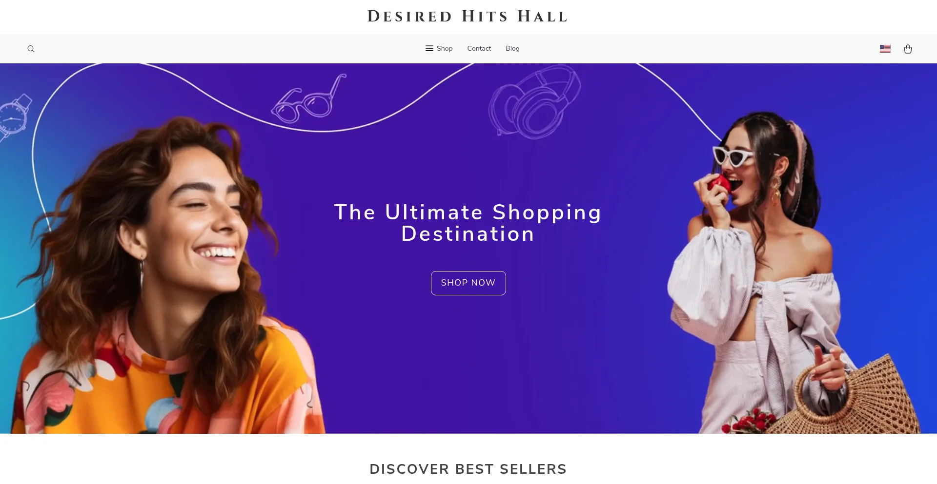 Website screenshot of Desiredhitshall.shop