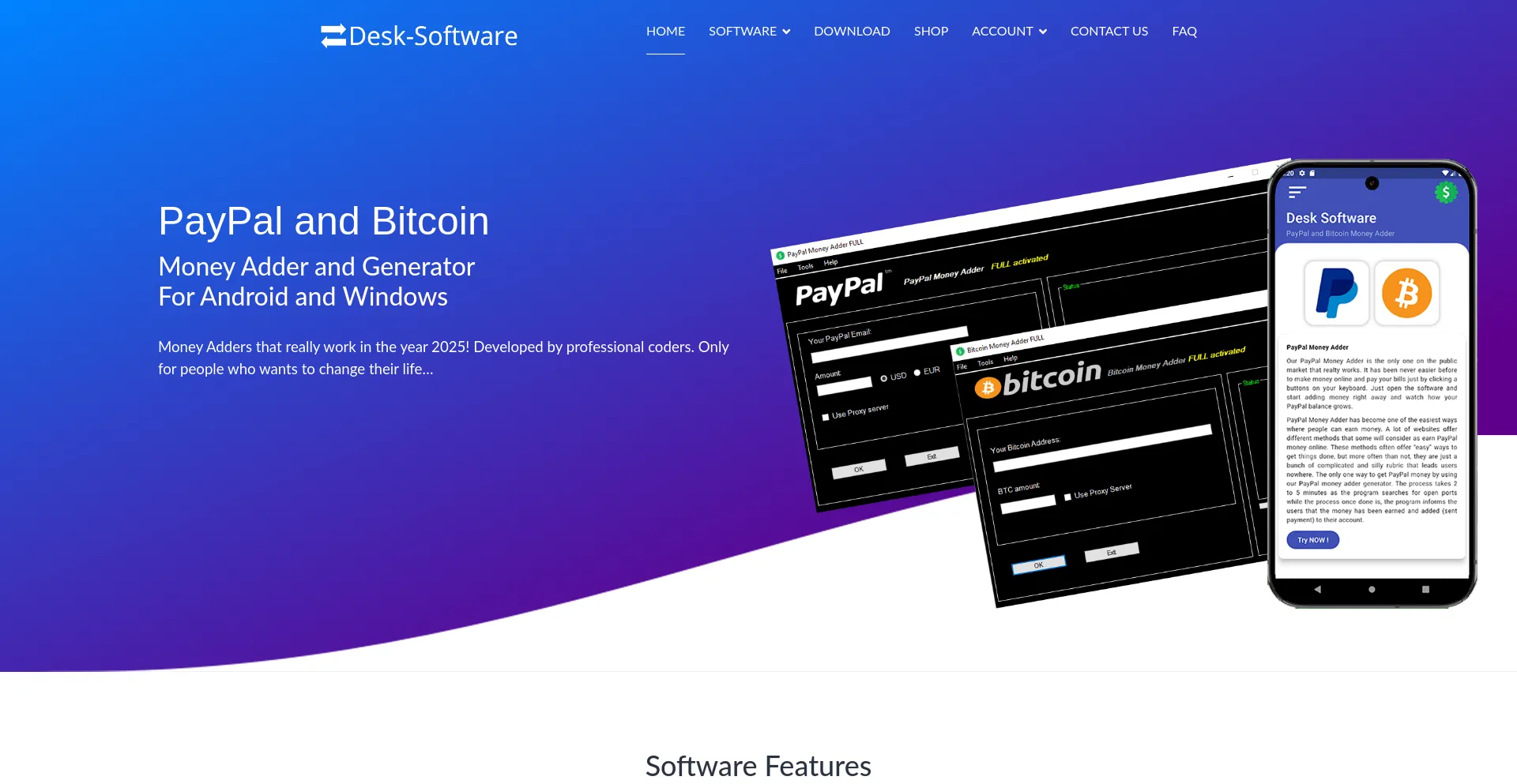 Website screenshot of Desk-software.com