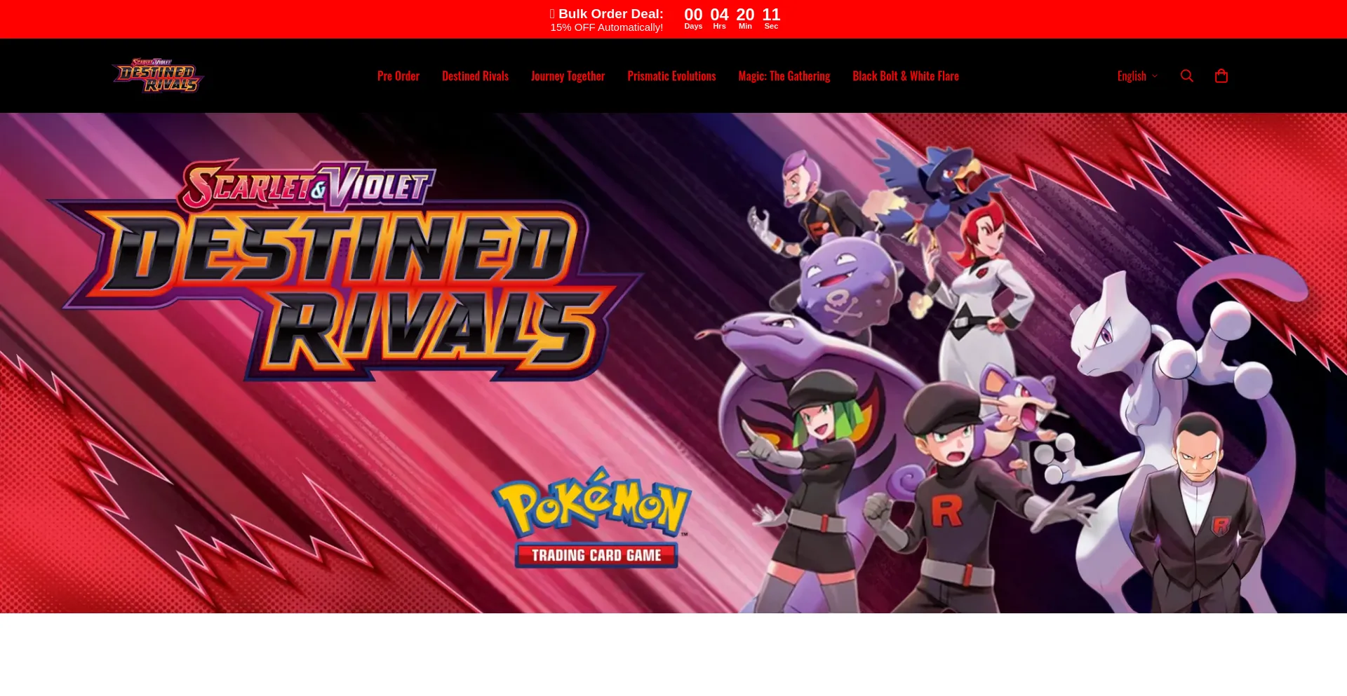 Website screenshot of Destinedrivals.shop