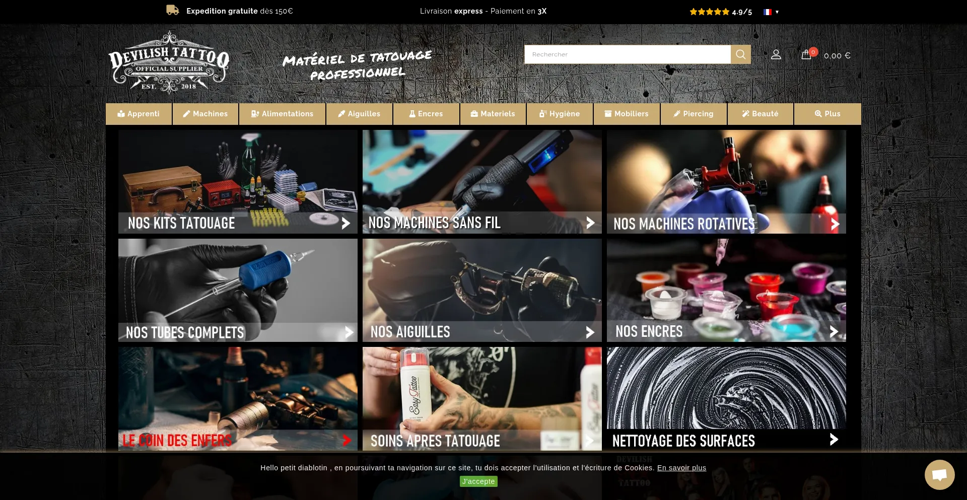 Website screenshot of Devilish-tattoo.fr