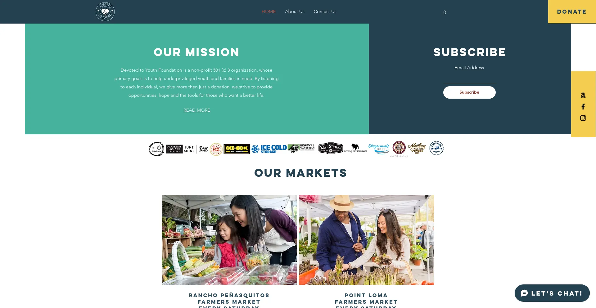 Website screenshot of Devotedtoyouth.org