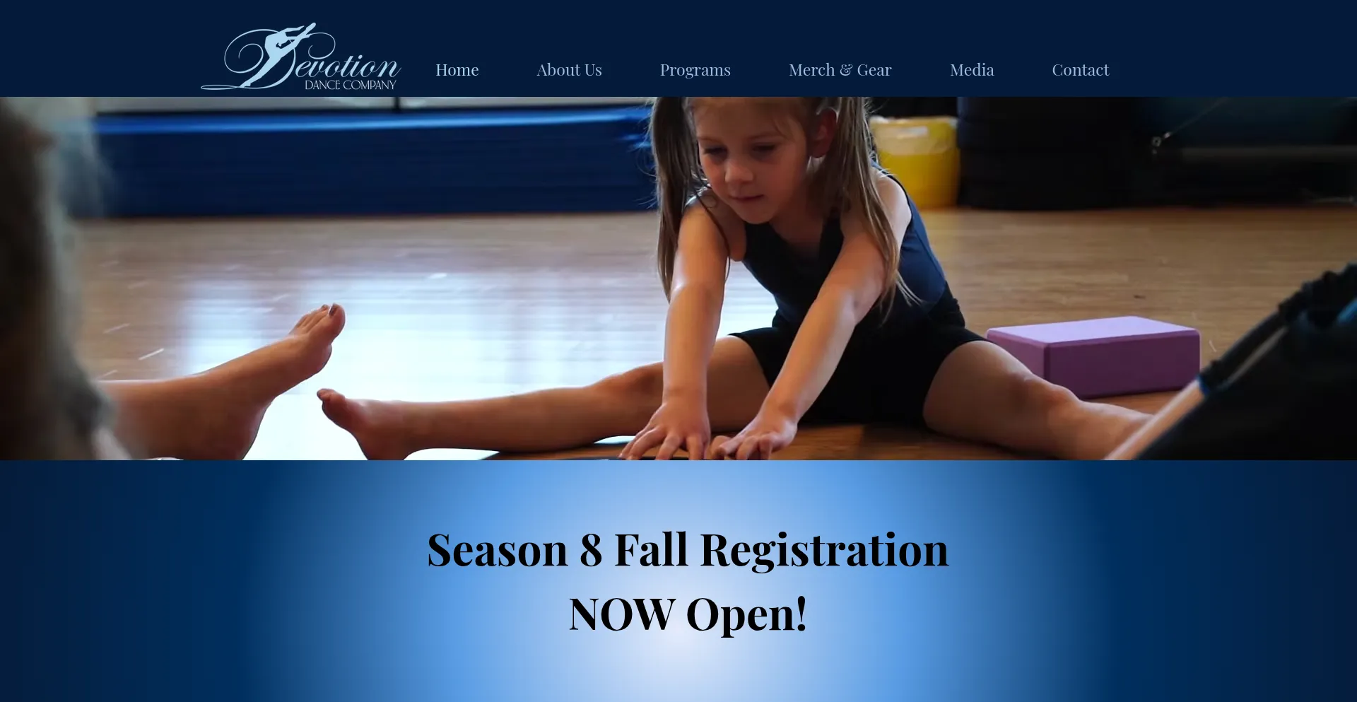 Website screenshot of Devotiondance.ca