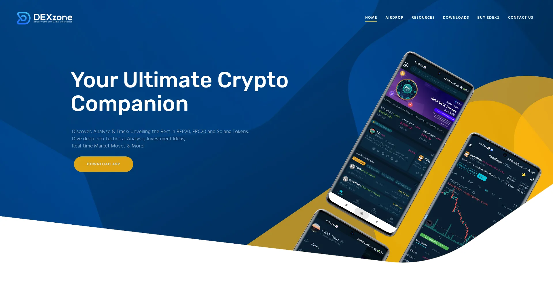 Website screenshot of Dexzone.ai