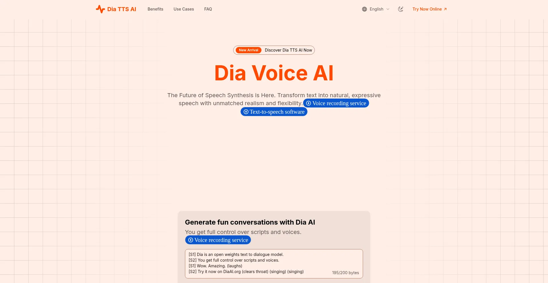 Website screenshot of Diaai.org
