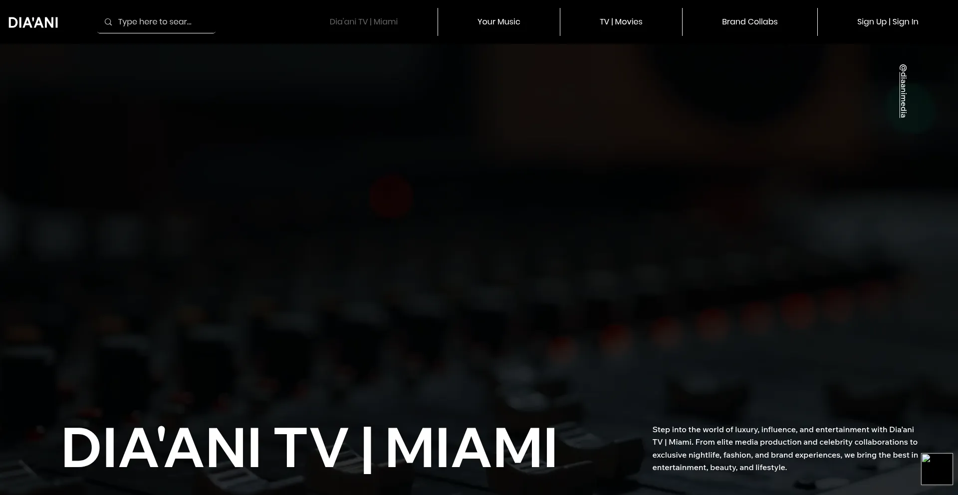 Website screenshot of Diaanitv.com