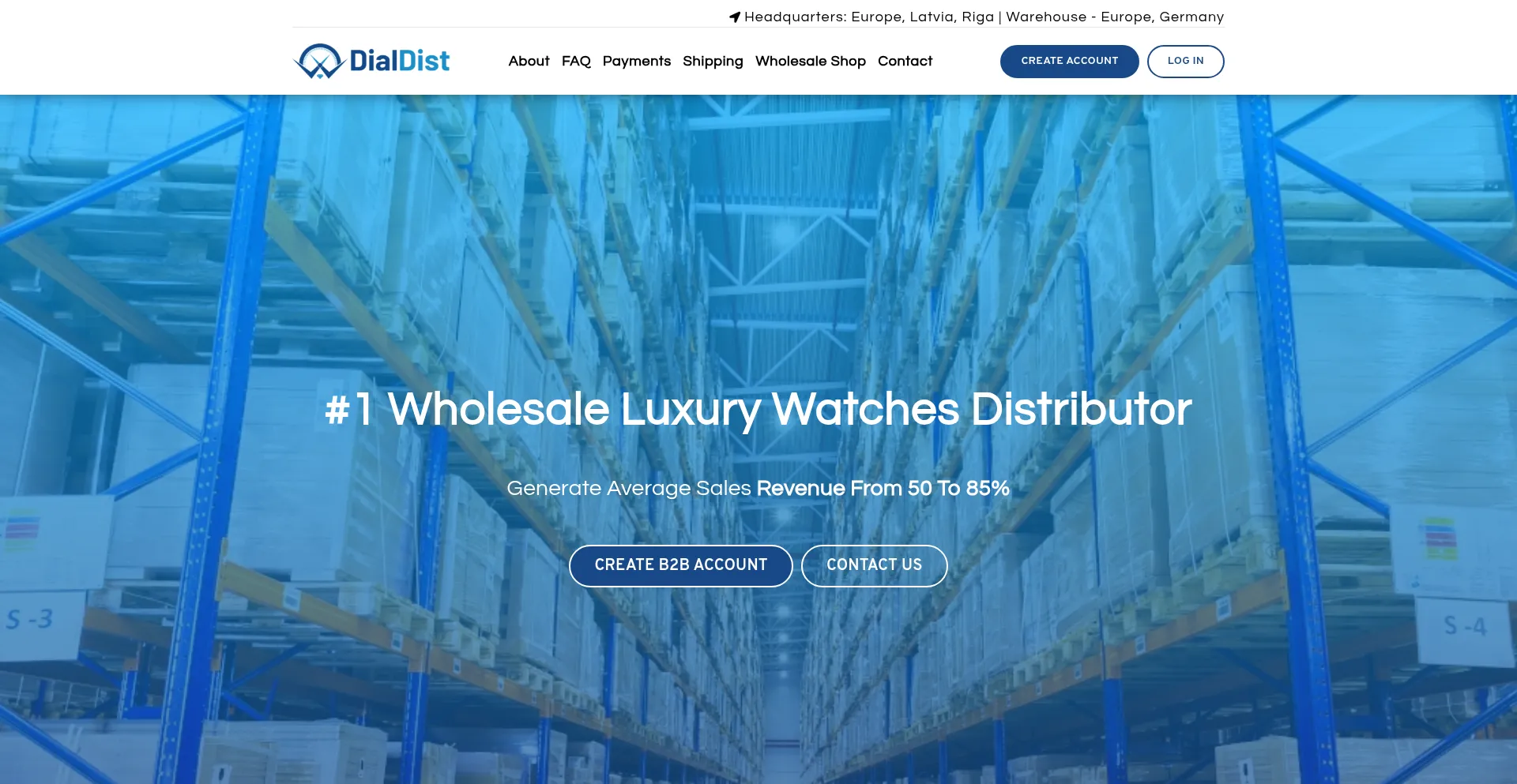 Website screenshot of Dialdist.com