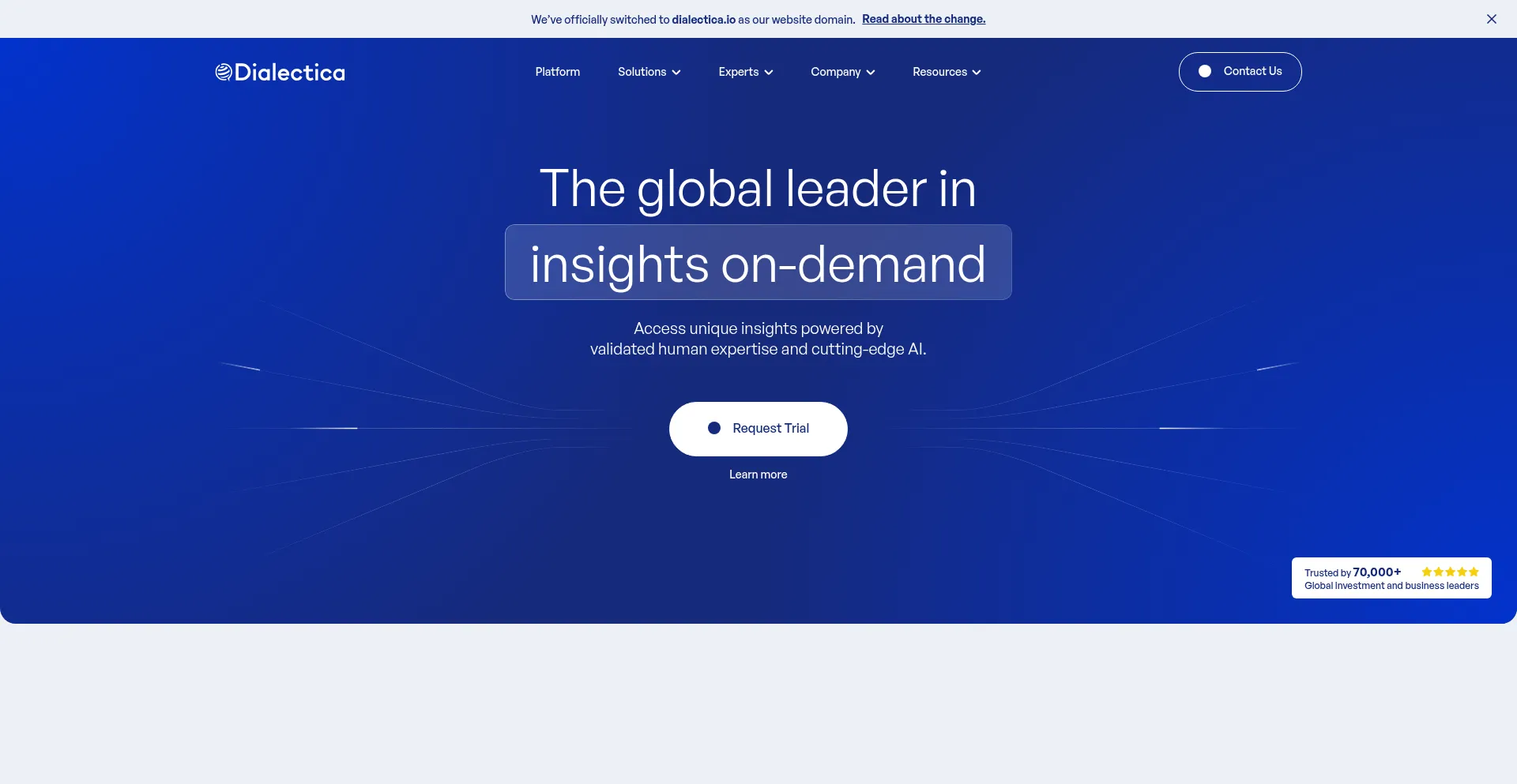 Website screenshot of Dialectica.io