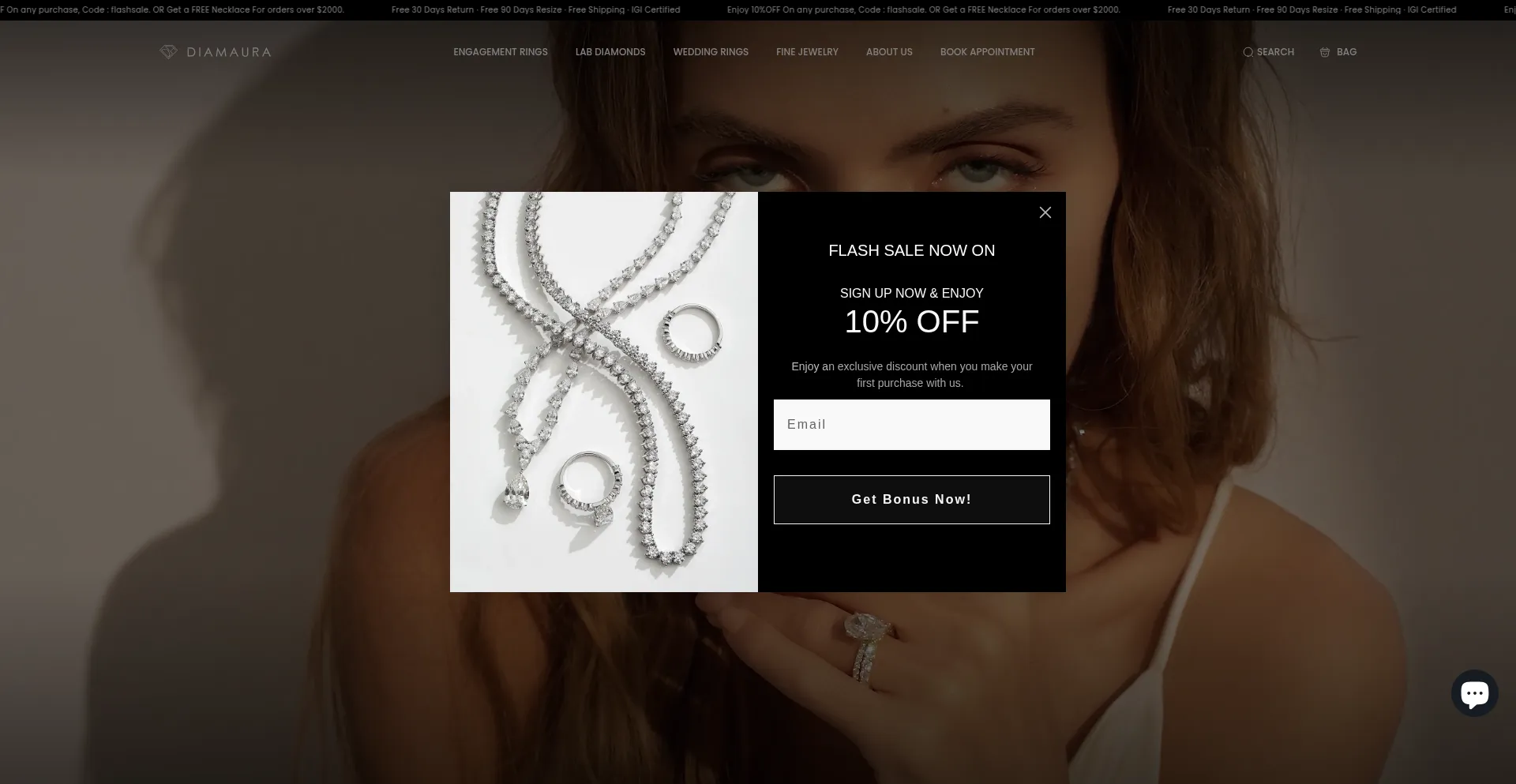 Website screenshot of Diamaura.com
