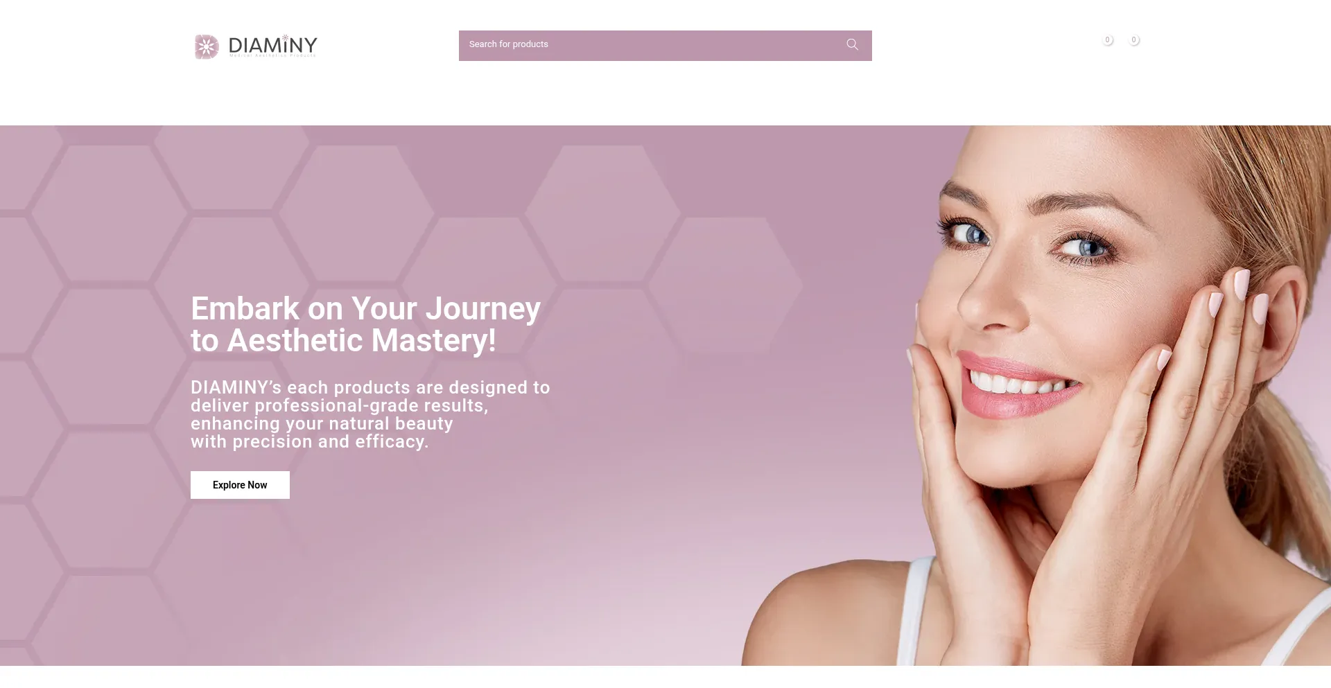 Website screenshot of Diaminyaesthetics.com