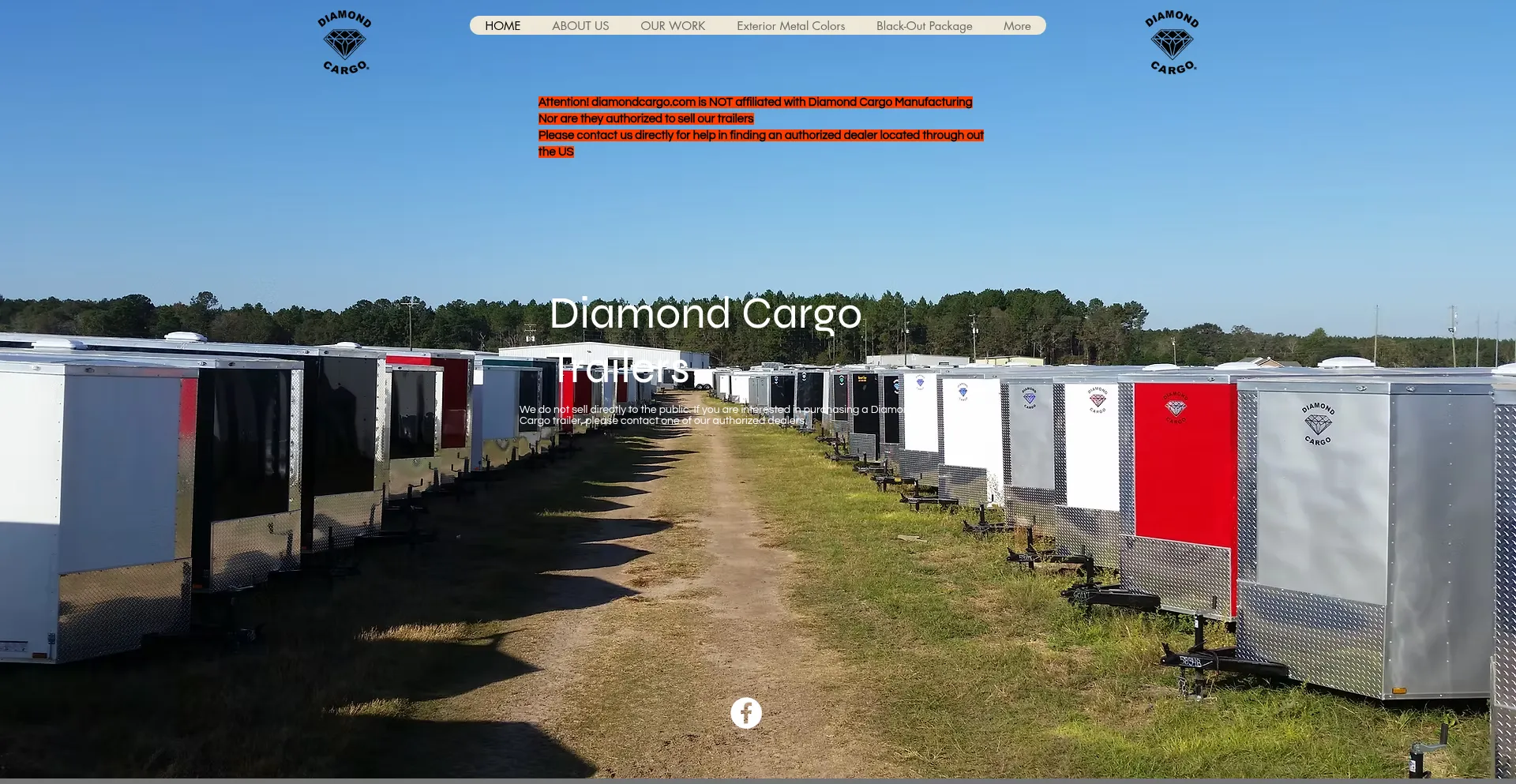 Website screenshot of Diamondcargomfg.com