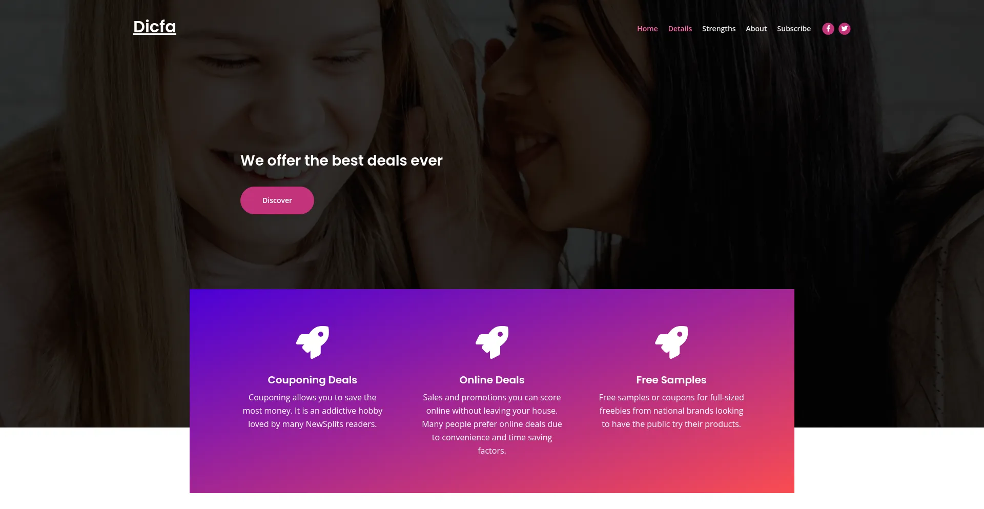 Website screenshot of Dicfa.com