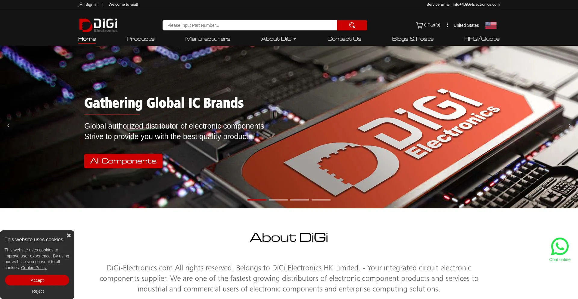 Website screenshot of Digi-electronics.com