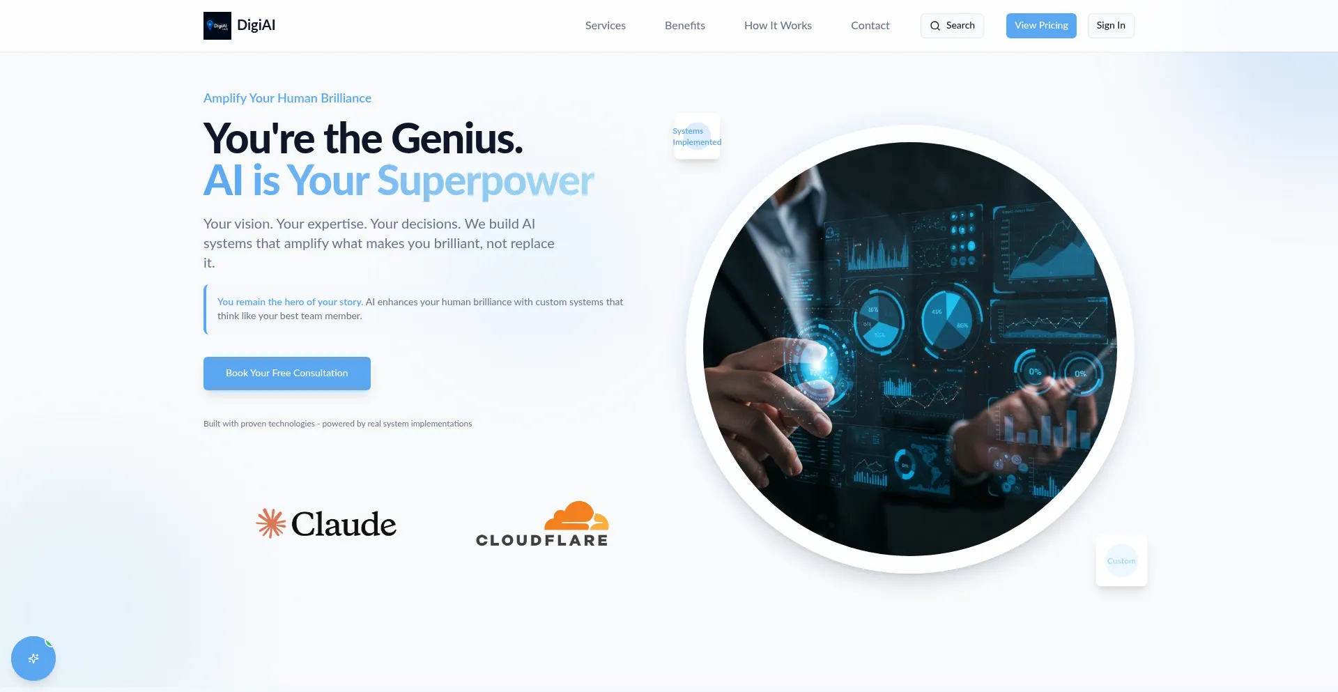 Website screenshot of Digiai.pro
