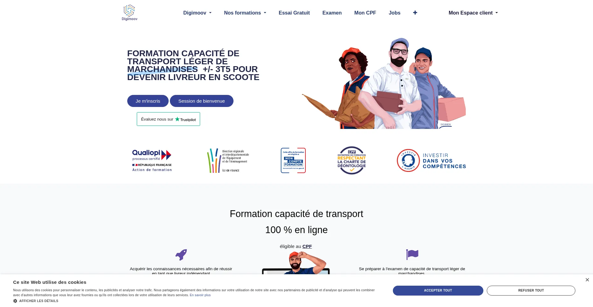 Website screenshot of Digimoov.fr