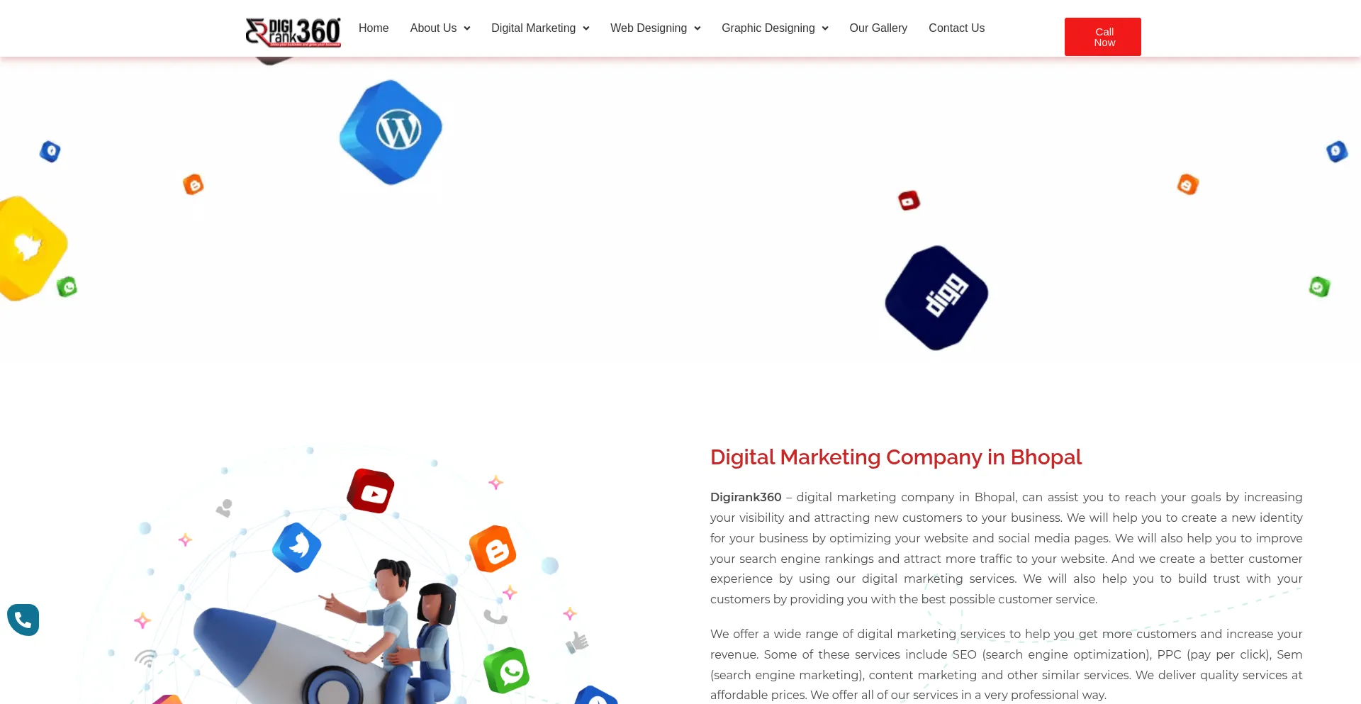 Website screenshot of Digirank360.com