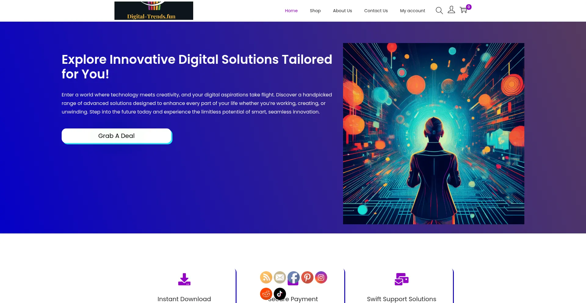 Website screenshot of Digital-trends.fun