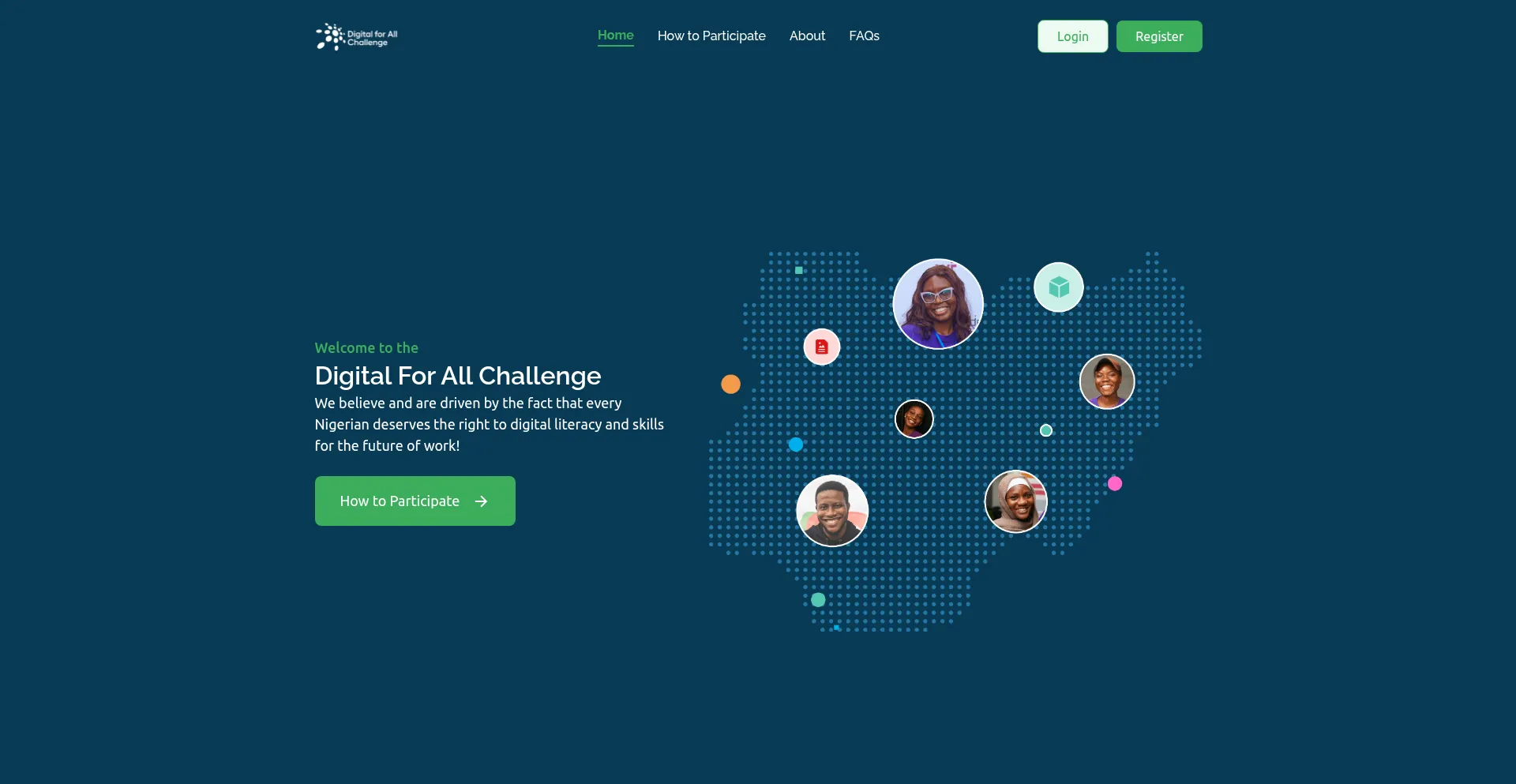 Website screenshot of Digitalforall.tech4dev.com