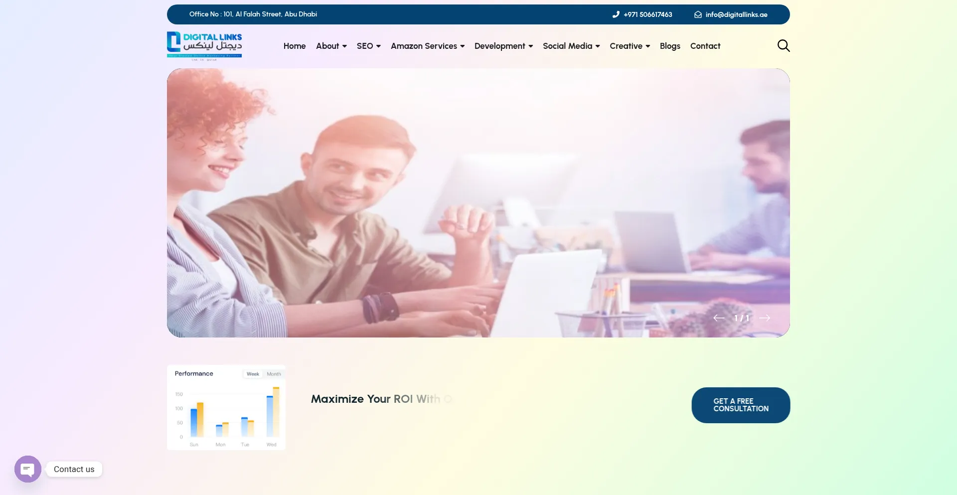 Website screenshot of Digitallinks.ae