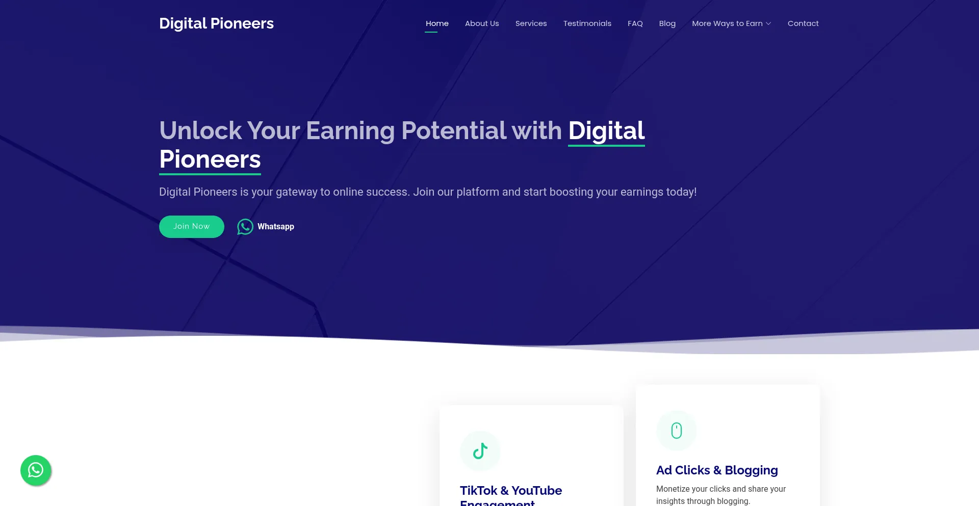 Website screenshot of Digitalpioneer.site