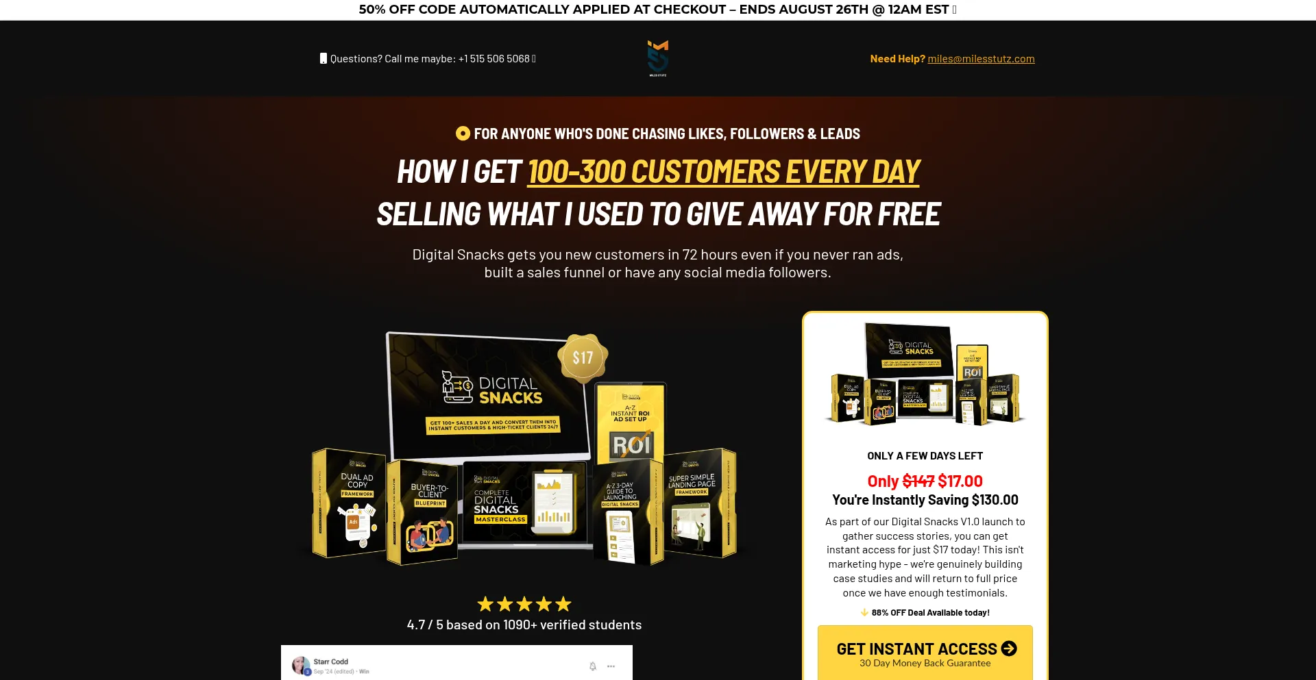 Website screenshot of Digitalsnacks.co