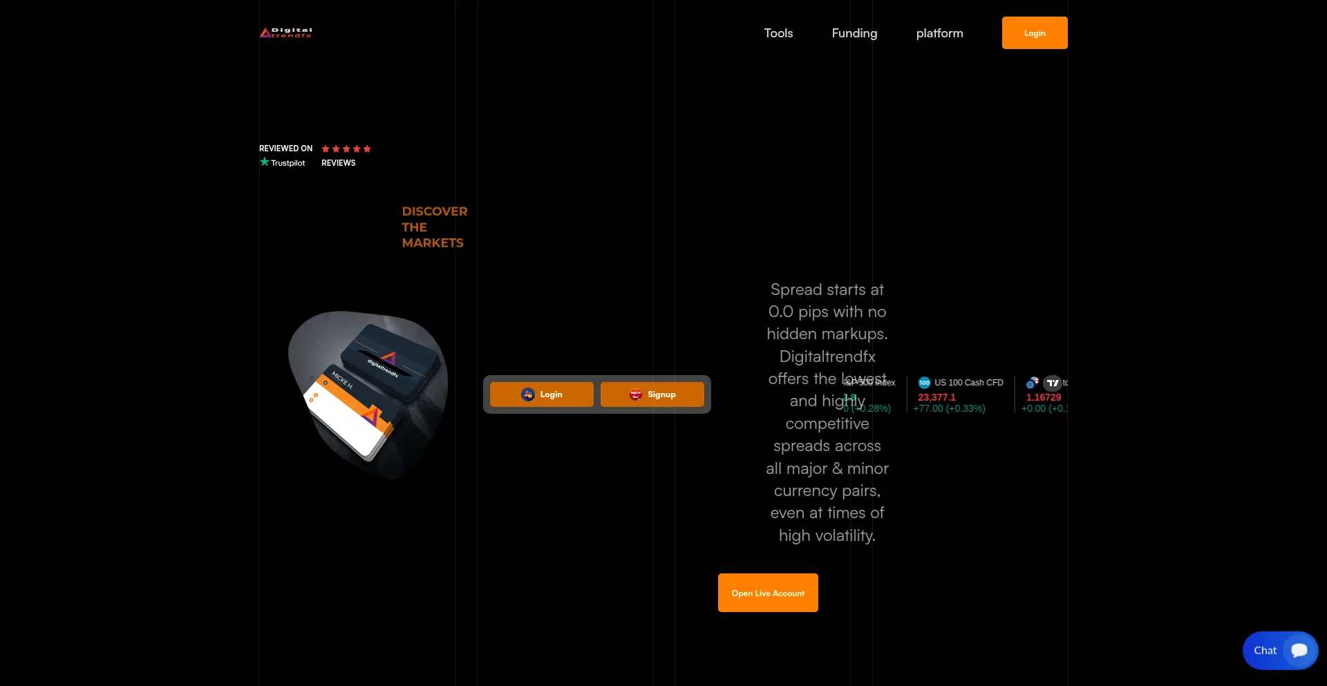 Website screenshot of Digitaltrendfx.com