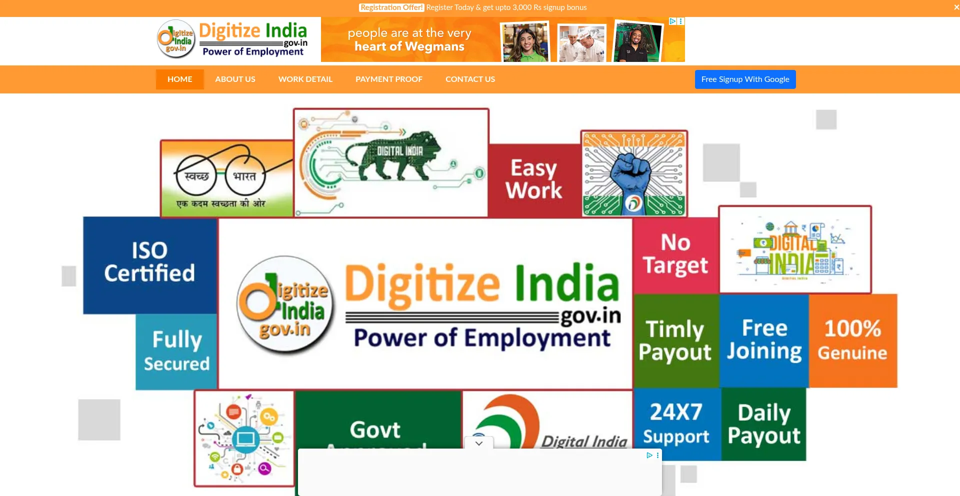 Website screenshot of Digitizeindiagovin.com