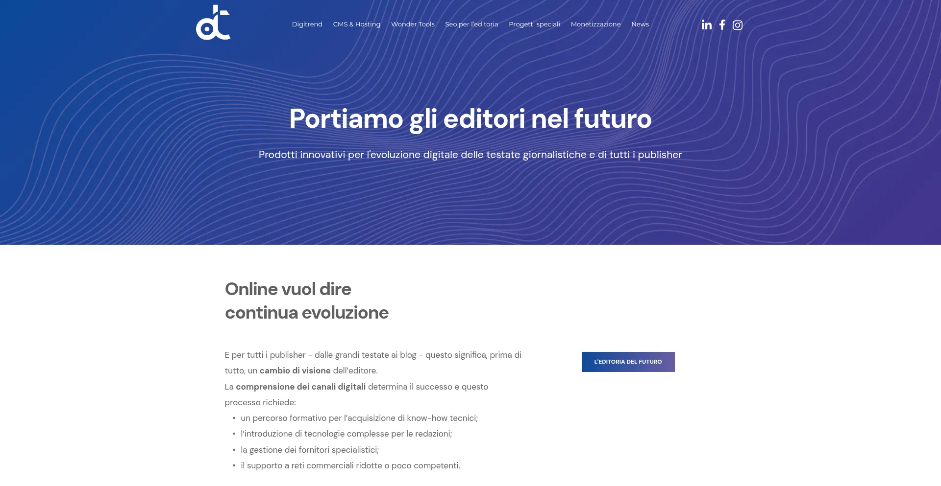 Website screenshot of Digitrend.it