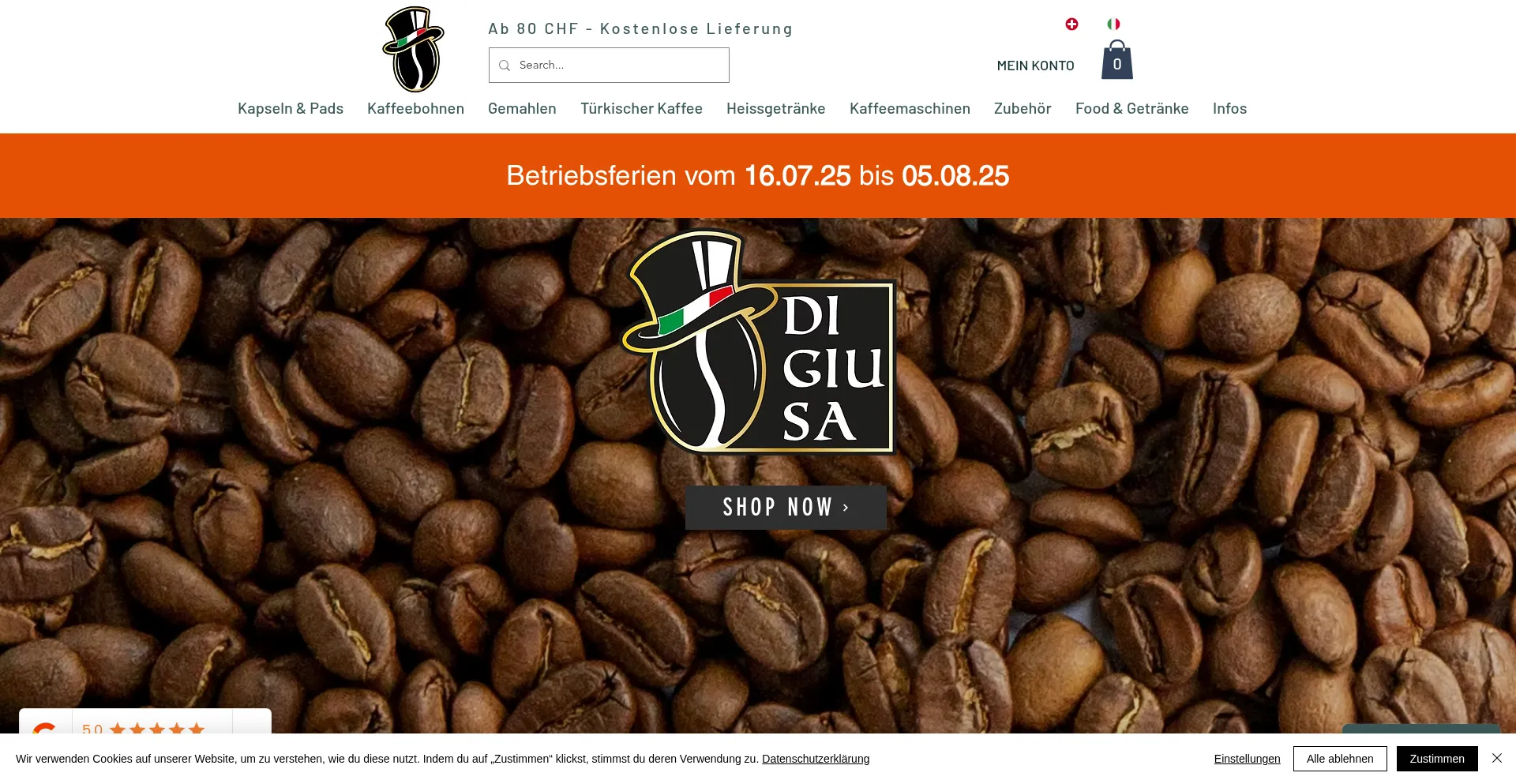 Website screenshot of Digiusa.ch
