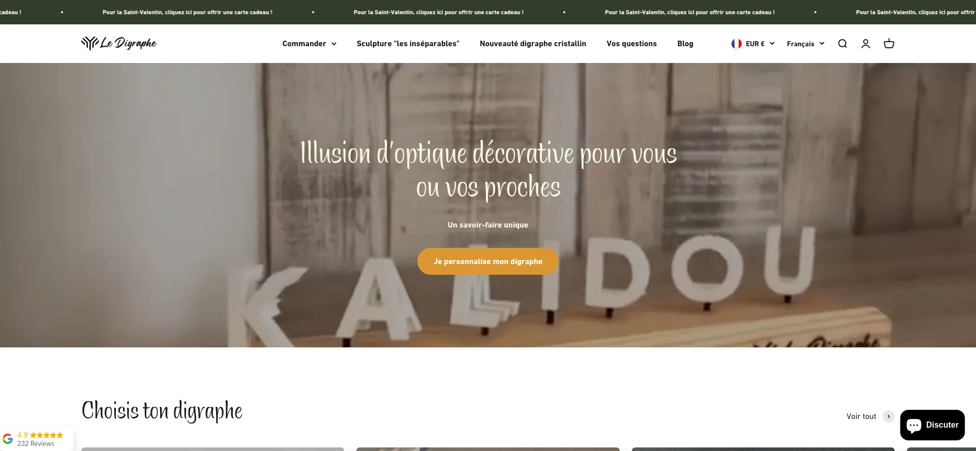Website screenshot of Digraphe.fr