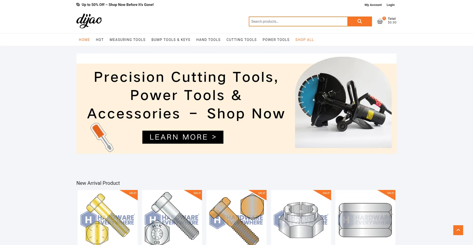 Website screenshot of Dijao.com