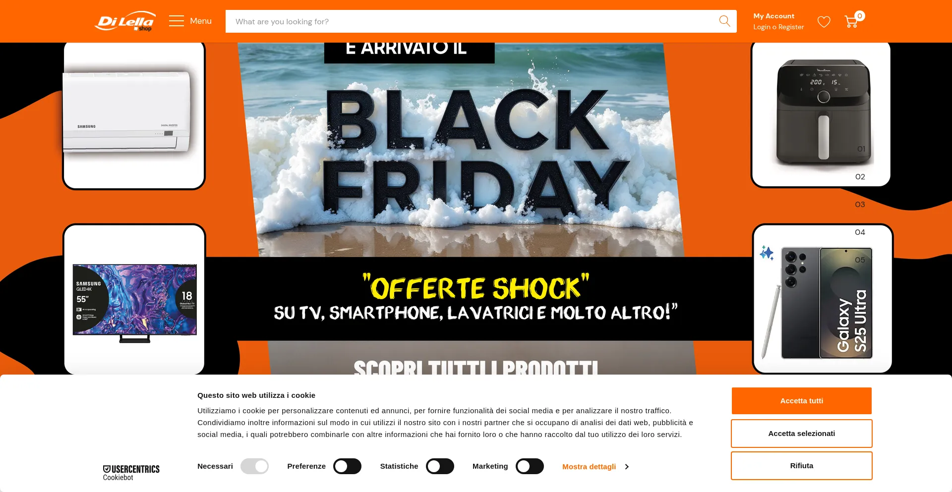 Website screenshot of Dilellashop.it