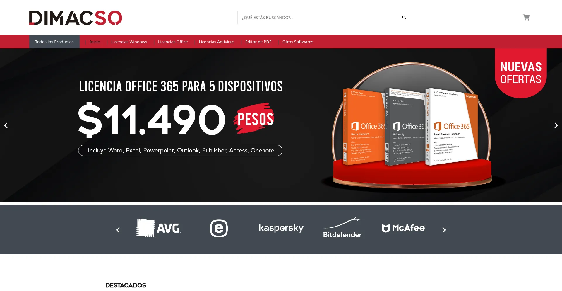 Website screenshot of Dimacso.cl