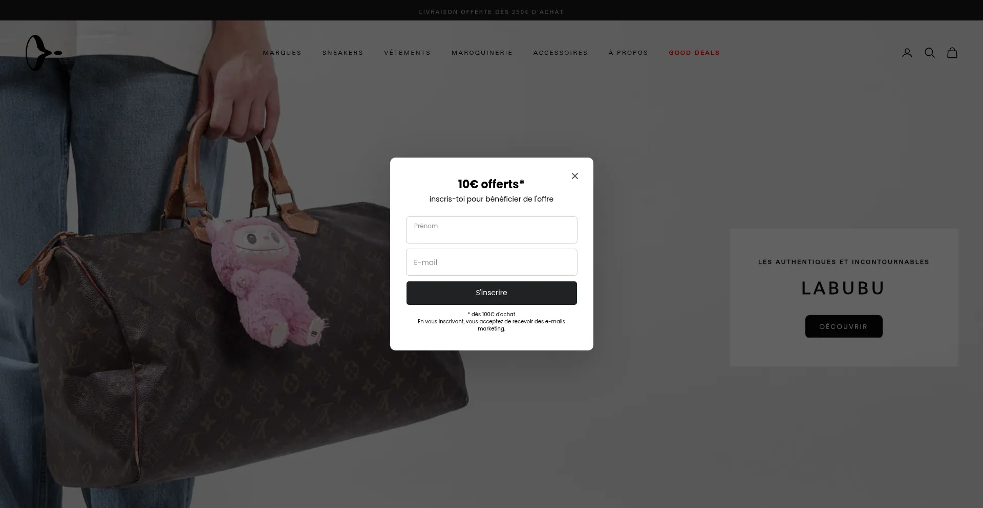 Website screenshot of Dimension-stores.com