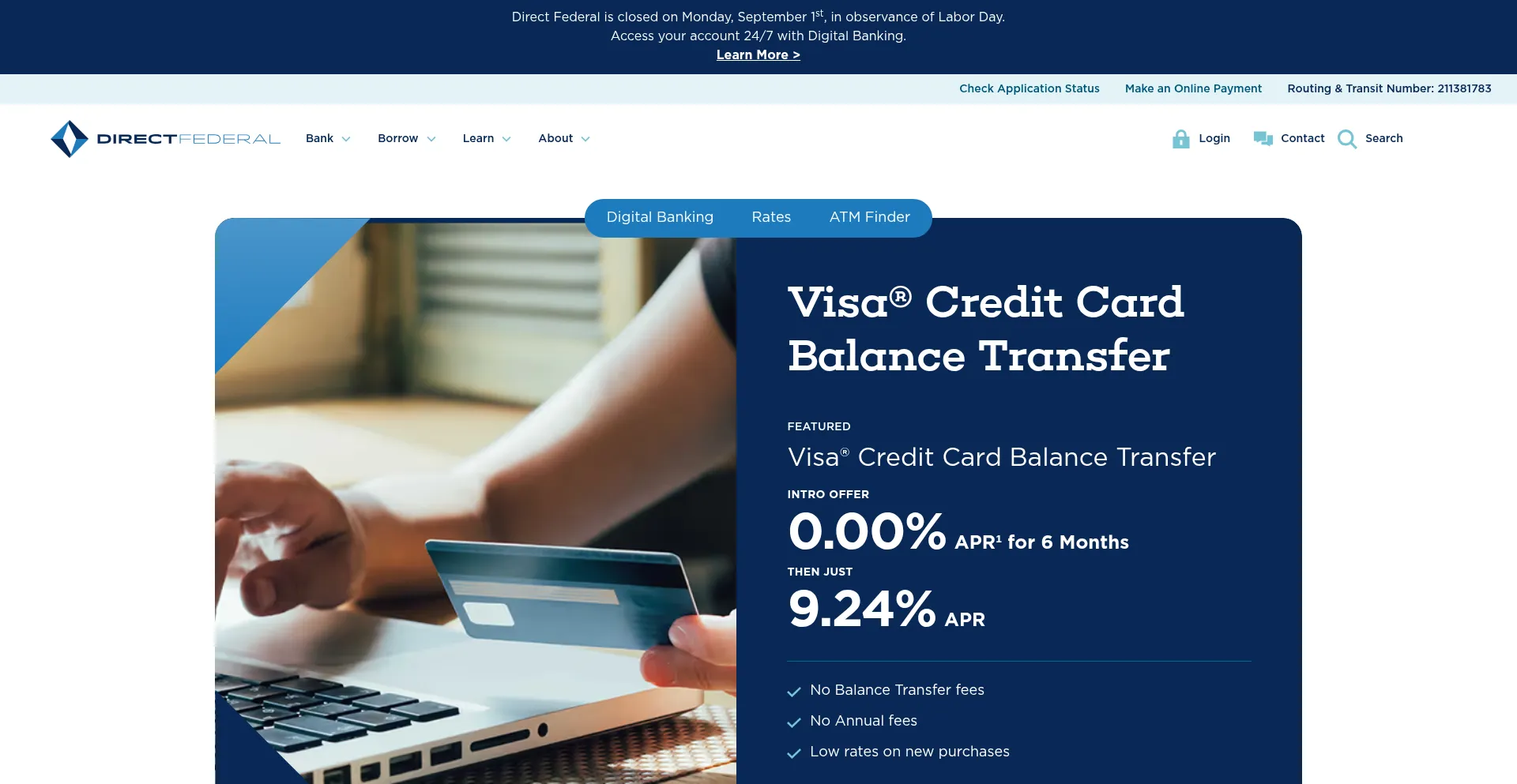 Website screenshot of Direct.com