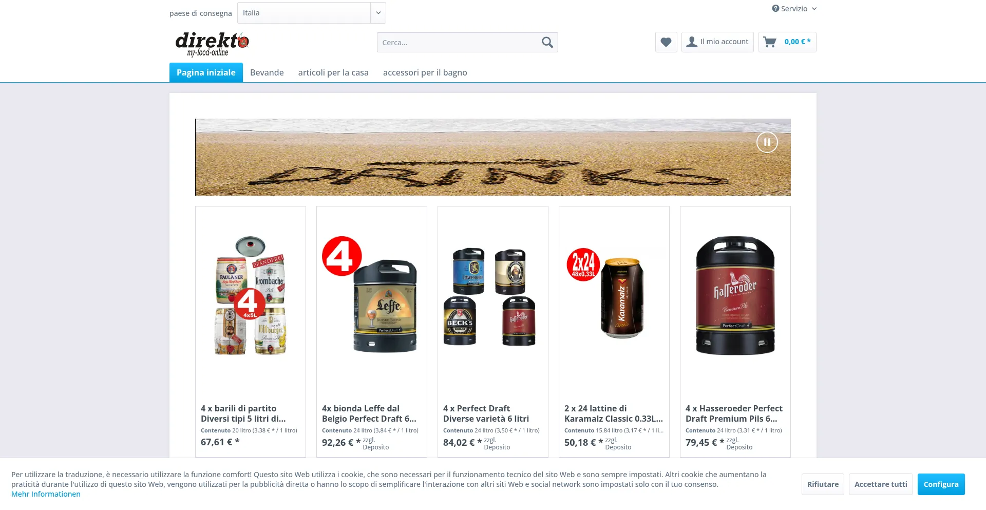 Website screenshot of Direkto.eu