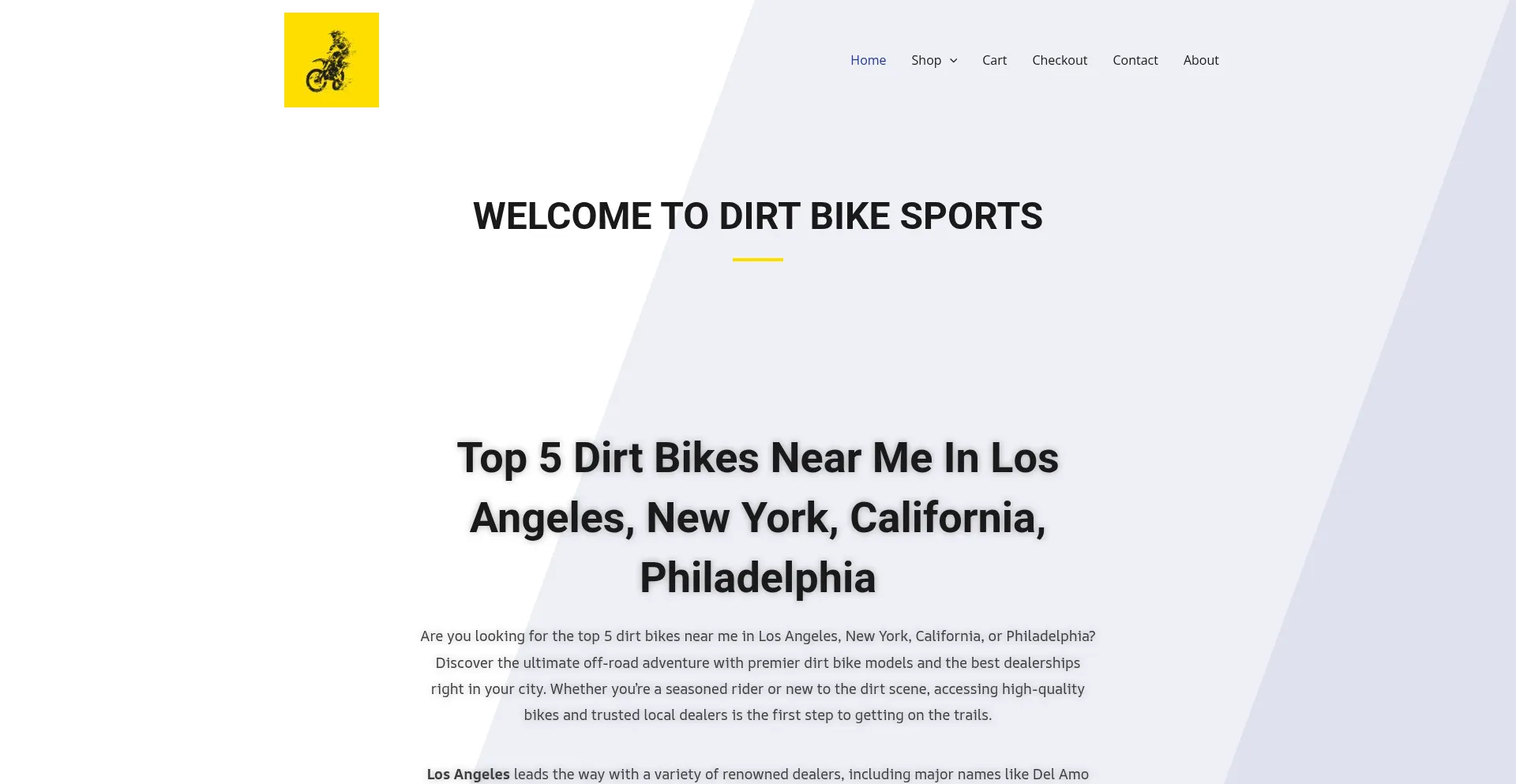 Website screenshot of Dirtbikesports.com