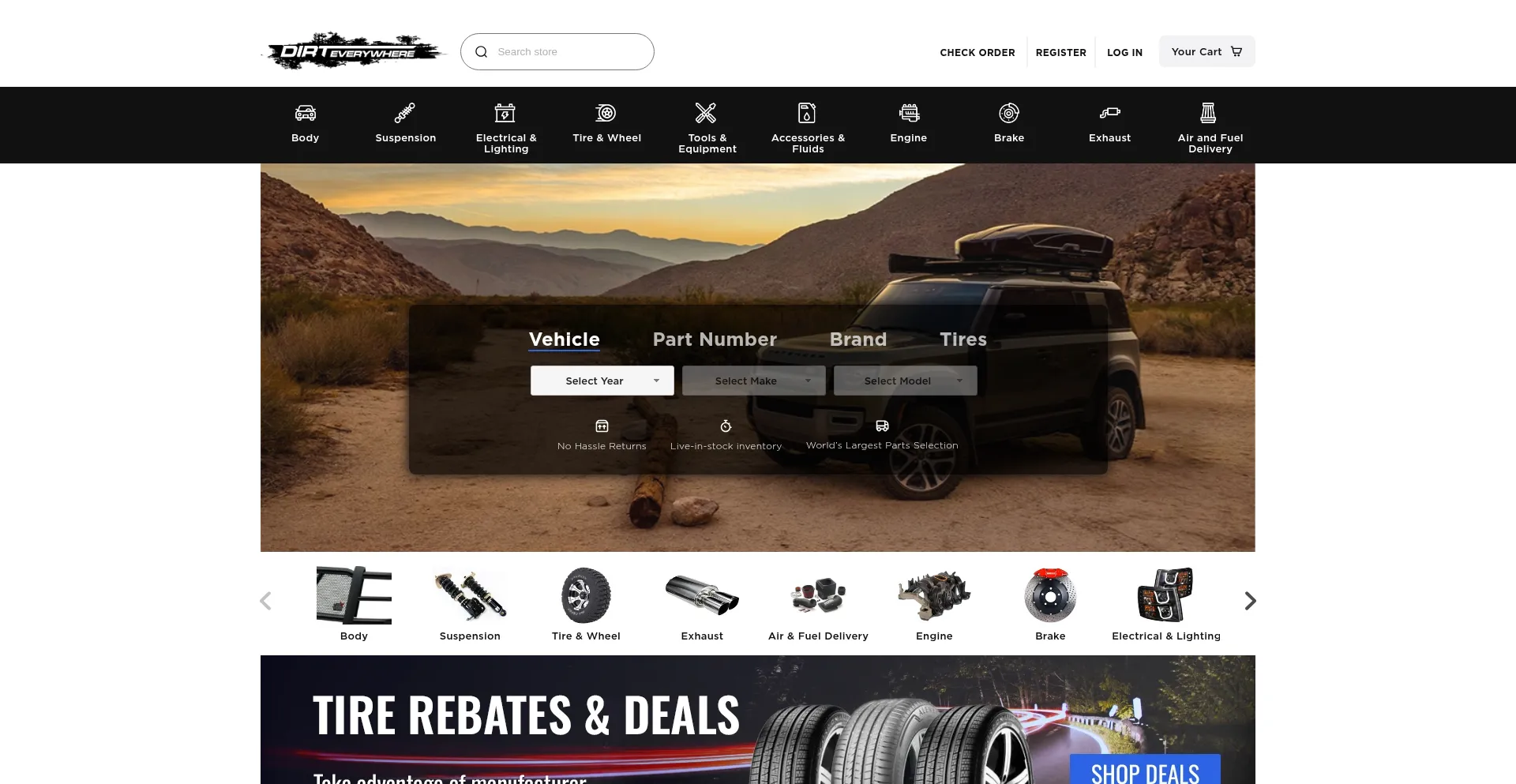 Website screenshot of Dirteverywhere.com