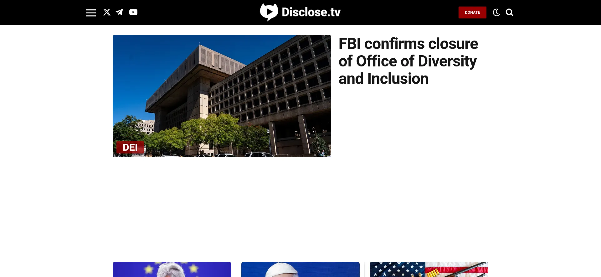 Website screenshot of Disclose.tv