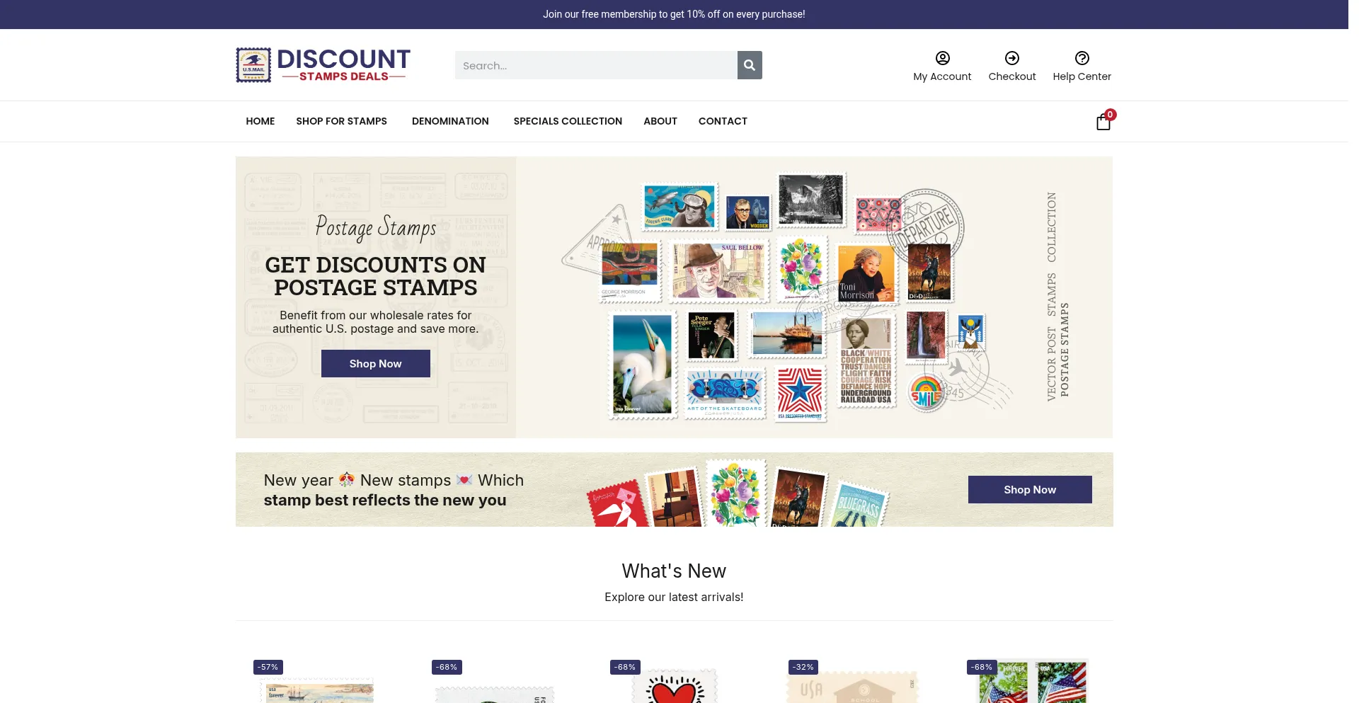 Website screenshot of Discountstampsdeals.com