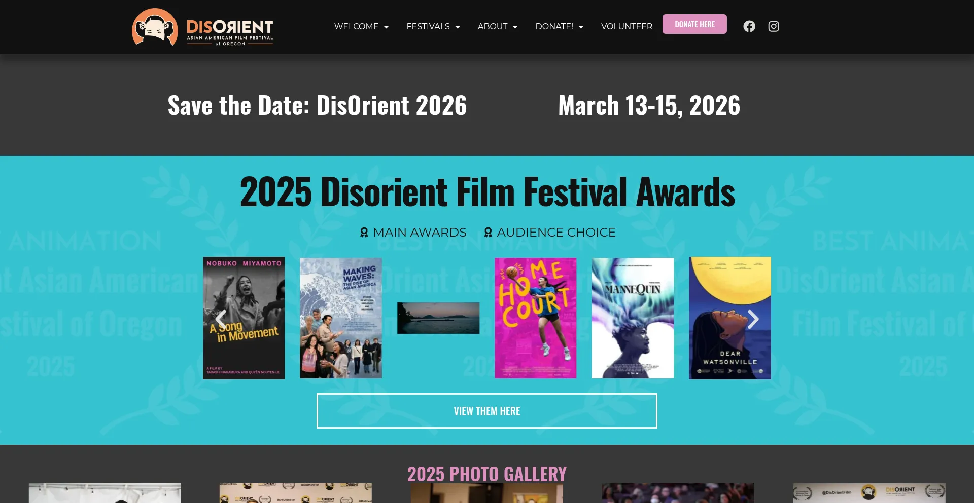 Website screenshot of Disorientfilm.org